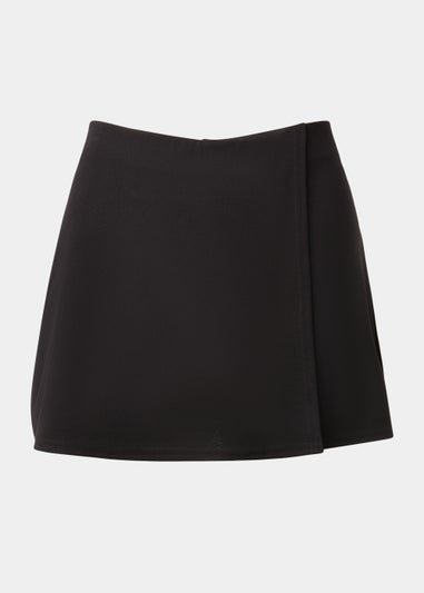 Black Wrapover Skort