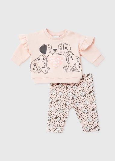 Baby Pink Disney Dalmatians Sweatshirt & Joggers Set (Newborn-12mths)