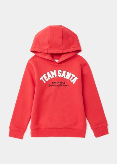 Kids Red Team Santa Christmas Hoodie (4-13yrs)