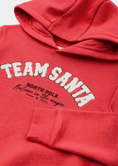 Kids Red Team Santa Christmas Hoodie (4-13yrs)