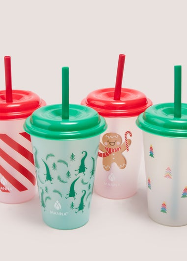 Green & Red Christmas Colour Changing Cups