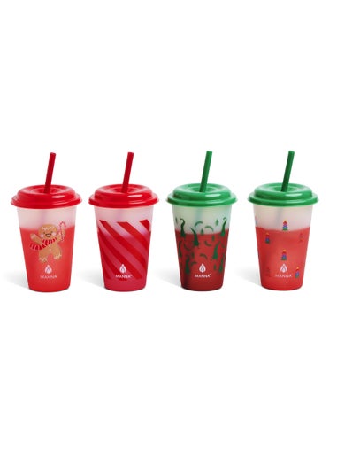 Green & Red Christmas Colour Changing Cups