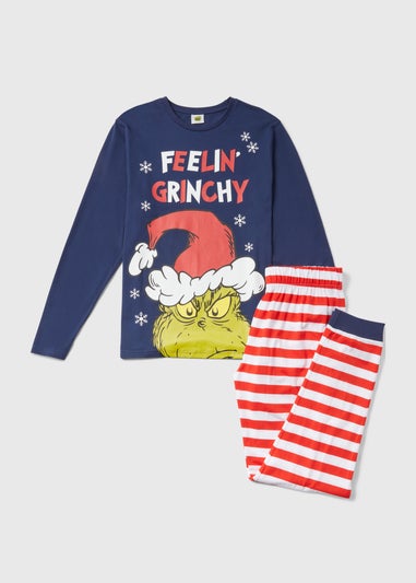 Navy The Grinch Christmas Pyjama Set