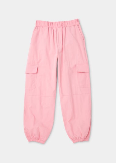 Girls Pink Parachute Trousers (4-15yrs)
