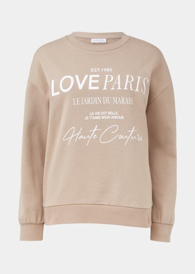 Beige Love Paris Sweatshirt