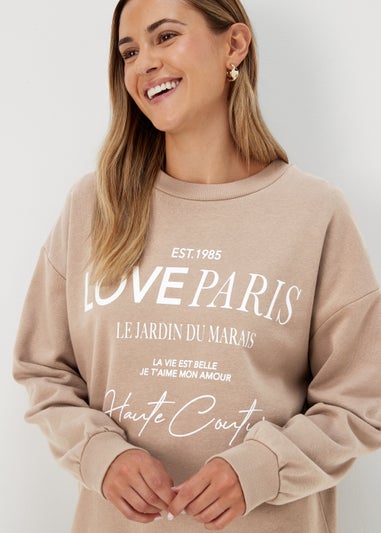 Beige Love Paris Sweatshirt
