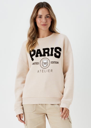 Beige Paris Sweatshirt - Matalan