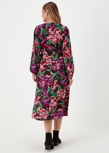 JDY Marina Khaki Wrap Long Sleeve Midi Dress
