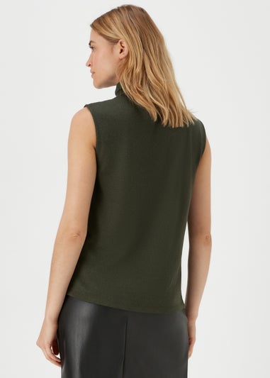 JDY Tonsy Khaki High Neck Knitted Top