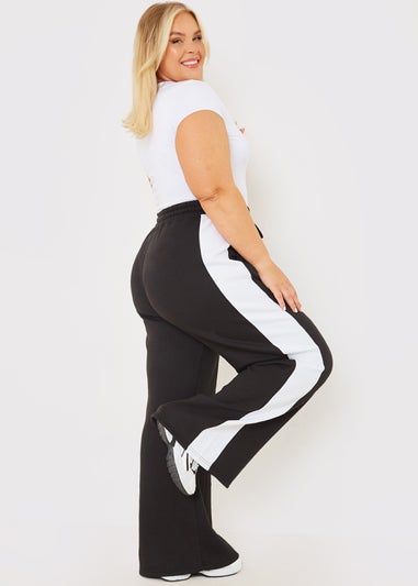 In the Style Gemma Atkinson Black Stripe Wide Leg Trousers