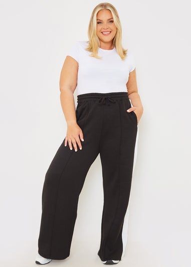 In the Style Gemma Atkinson Black Stripe Wide Leg Trousers