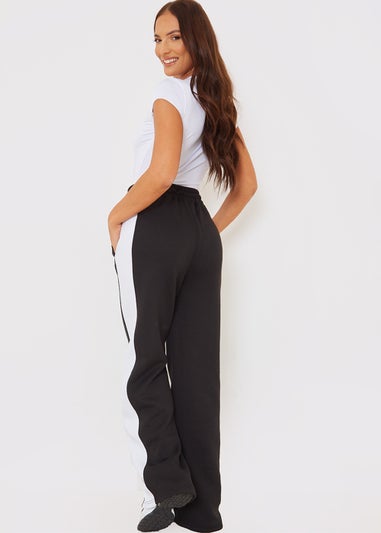 In the Style Gemma Atkinson Black Stripe Wide Leg Trousers
