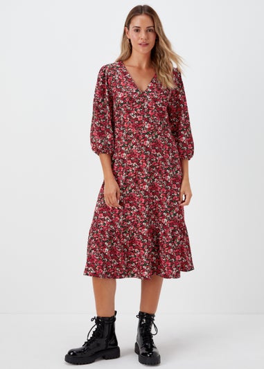 Papaya Petite Pink Ditsy Floral Dress