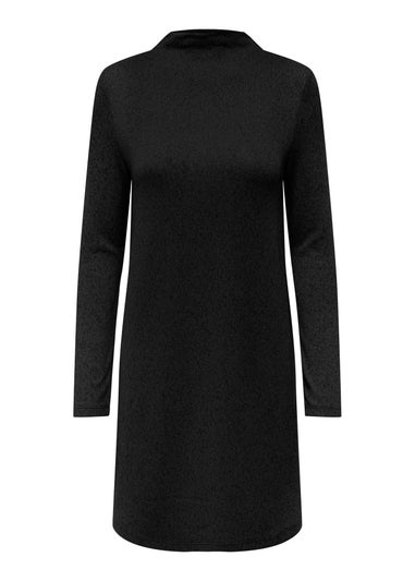 JDY Tonsy Black Long Sleeve Funnel Neck Dress