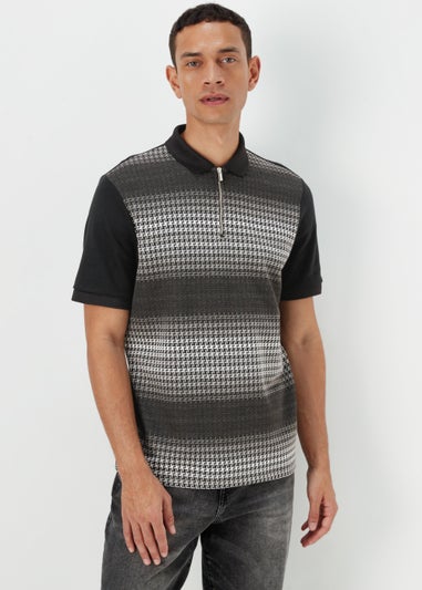 Black Check Smart Polo Shirt
