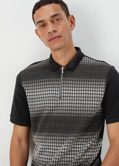 Black Check Smart Polo Shirt