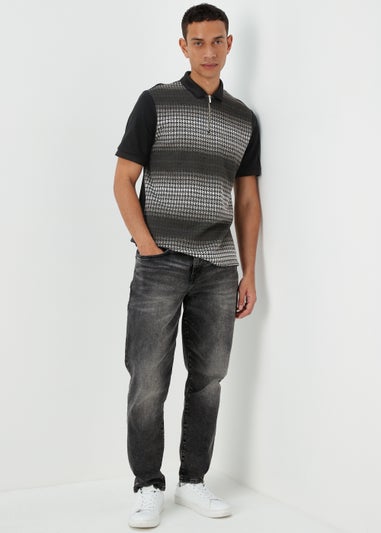 Black Check Smart Polo Shirt
