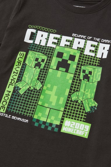 Kids Black Minecraft Creeper T-Shirt (5-12yrs)