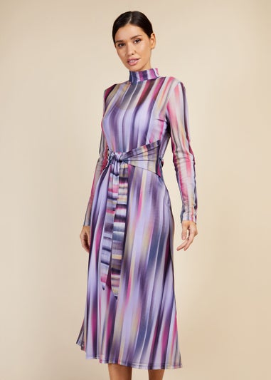 Little Mistress Multicoloured Print Mesh Midaxi Dress