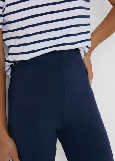 Navy Full Length Cotton Leggings