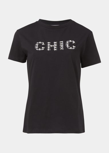 Black Chic Slogan T-Shirt