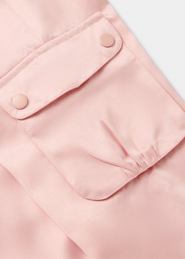 Girls Pink Satin Cuffed Cargo Trousers (4-15yrs)