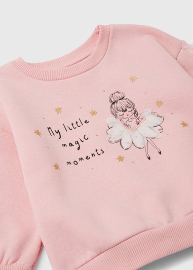 Girls Pink Fairy Mesh Sweatshirt (9mths-6yrs)