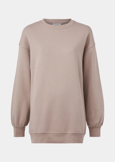 Beige Longline Sweatshirt