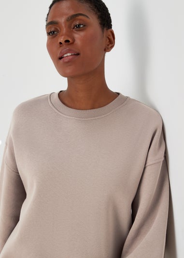 Beige Longline Sweatshirt