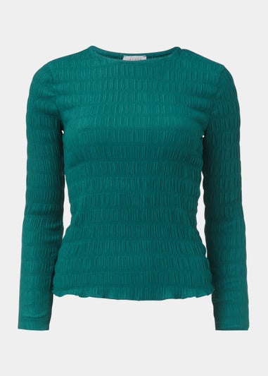 Teal Long Sleeve Textured Top