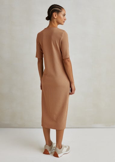 Taupe Ribbed T-Shirt Dress