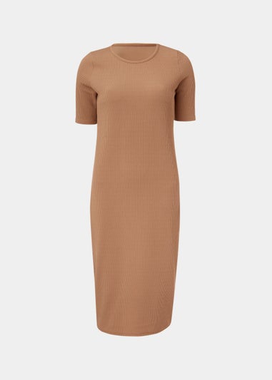 Taupe Ribbed T-Shirt Dress