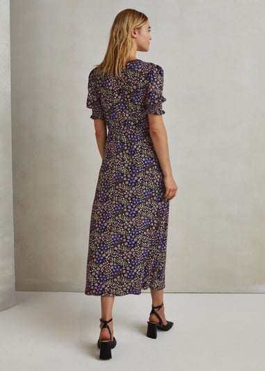 Multicoloured Patchwork Empire Midi Dress