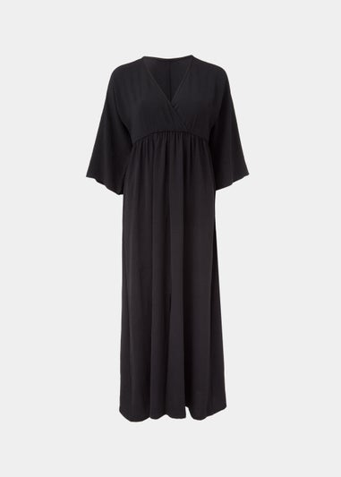 Black Kimono Sleeve Maxi Dress