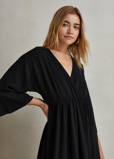 Black Kimono Sleeve Maxi Dress