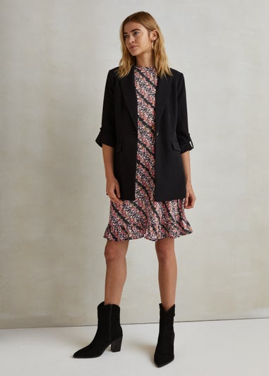 Multicoloured Ditsy Ruffle Mini Tea Dress