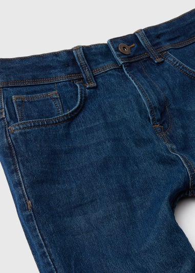 Boys Dark Blue Washed Jeans (7-12yrs)