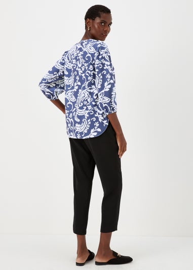 Indigo Print Bubble Box Top