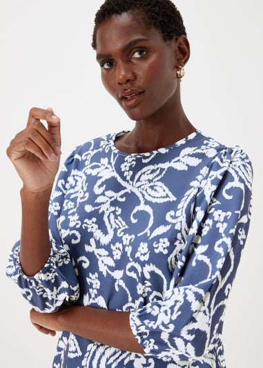 Indigo Print Bubble Box Top