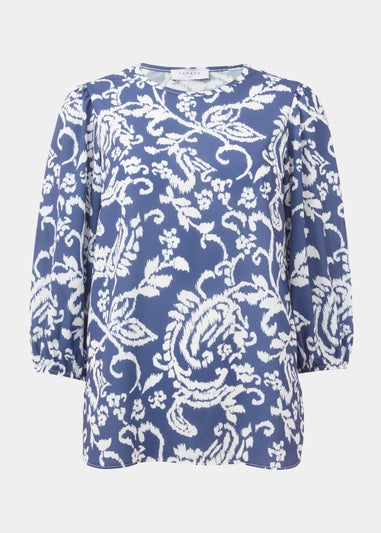 Indigo Print Bubble Box Top