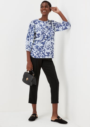 Indigo Print Bubble Box Top