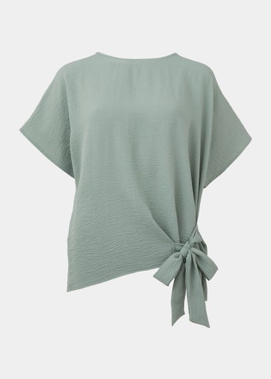 Sage Tie Front Blouse