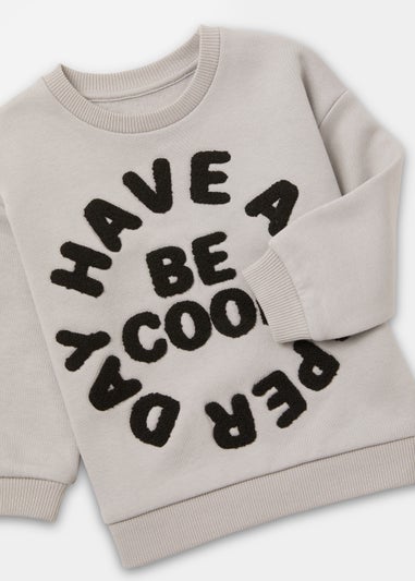 Boys Grey Cool Crewneck Sweatshirt (9mths-6yrs)