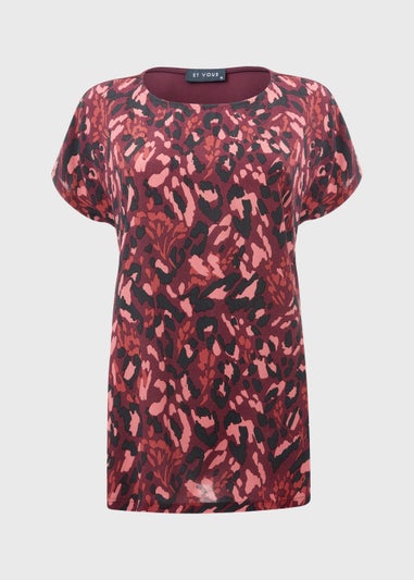 Et Vous Multicoloured Print Jersey Back T-Shirt