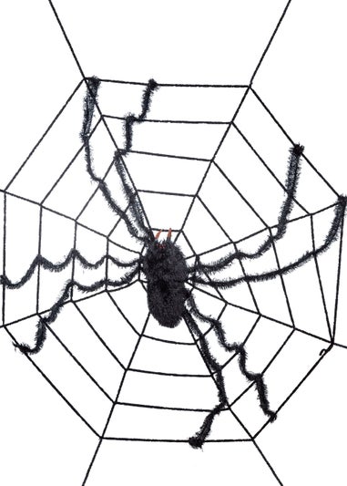 Premier Decorations Black Spider with Web (240cm)