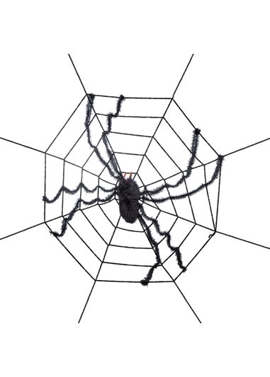 Premier Decorations Black Spider with Web (240cm)