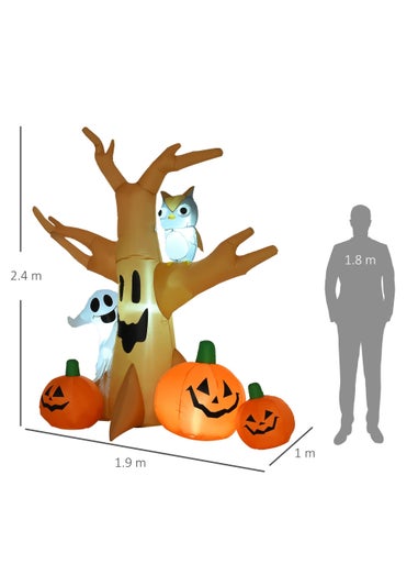 HOMCOM Inflatable Pumpkin and Tree (190cm x 100cm x 240cm)