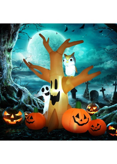 HOMCOM Inflatable Pumpkin and Tree (190cm x 100cm x 240cm)