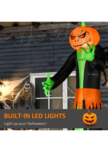 HOMCOM LED Inflatable Pumpkin Ghost (100cm x 96cm x 270cm)