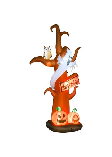 HOMCOM Inflatable Tree with Ghost and Pumpkin (156cm x 107cm x 274cm)